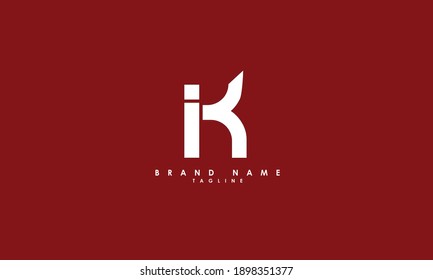 Alphabet letters Initials Monogram logo IK, KI, I and K