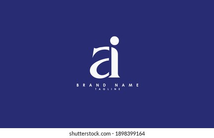 Alphabet letters Initials Monogram logo AI, IA, A and I