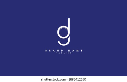 Alphabet letters Initials Monogram logo GD, DG, G and D