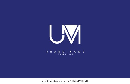 Alphabet letters Initials Monogram logo UM, MU, U and M