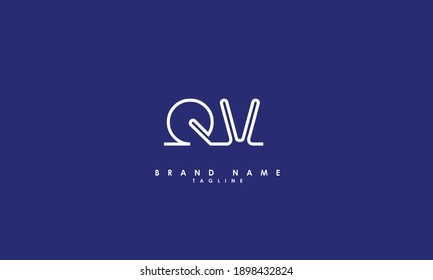 Alphabet letters Initials Monogram logo QV, VQ, Q and V