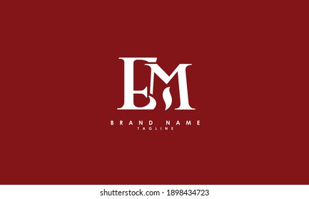 Alphabet letters Initials Monogram logo EM, ME, E and M