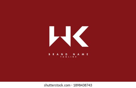 Alphabet letters Initials Monogram logo WK, KW, W and K