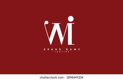 Alphabet letters Initials Monogram logo WI, IW, W and I