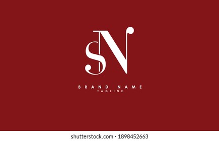 Alphabet letters Initials Monogram logo SN, NS, S and N