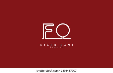 Letras alfabéticas Iniciales Logo Monograma FQ, QF, F y Q
