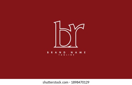 Letras alfabéticas Iniciales Logotipo de monograma BR, RB, B y R