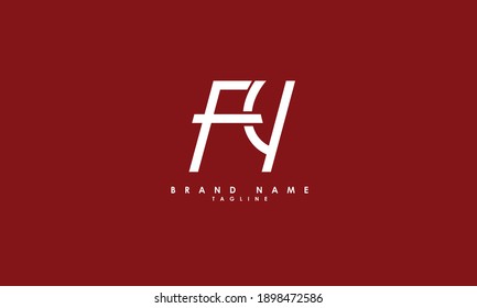 Letras alfabéticas Iniciales Logotipo Monograma FY, YF, F e Y