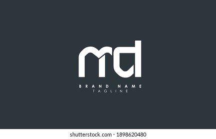 Alphabet letters Initials Monogram logo MD, DM, M and D