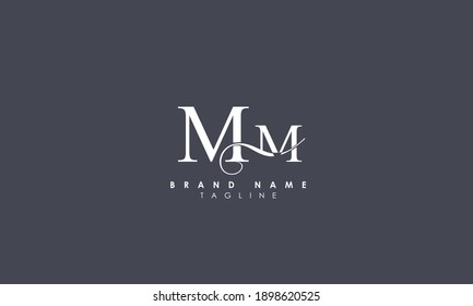 Alphabet letters Initials Monogram logo MM, M and M