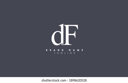 Alphabet letters Initials Monogram logo DF, FD, D and F