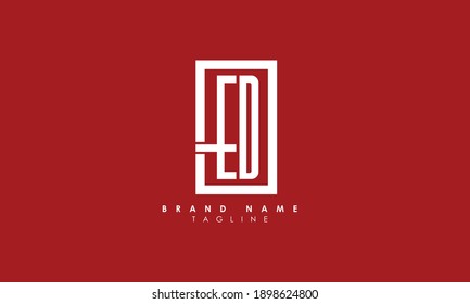 Alphabet letters Initials Monogram logo ED, DE, E and D