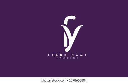 Letras alfabéticas Iniciales Logotipo Monograma FY, YF, F e Y