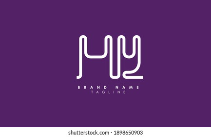 Alphabet letters Initials Monogram logo HY, YH, H and Y