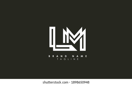 Alphabet letters Initials Monogram logo LM, ML, L and M