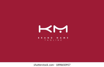 Alphabet letters Initials Monogram logo KM, MK, K and M