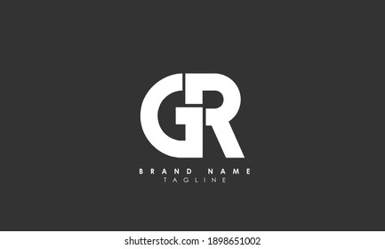 Alphabet letters Initials Monogram logo GR, RG, G and R