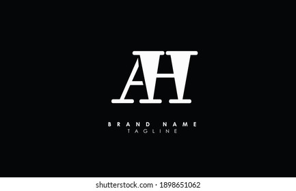 Alphabet letters Initials Monogram logo AH, HA, A and H