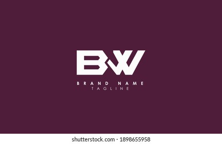 Alphabet letters Initials Monogram logo BW, WB, B and W