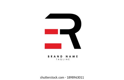 Alphabet letters Initials Monogram logo ER, RE, E and R, Alphabet Letters ER minimalist logo design in a simple yet elegant font, Unique modern creative minimal circular shaped fashion brands