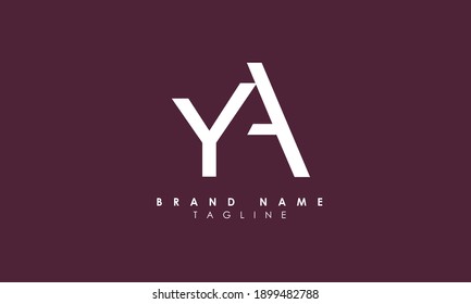 Alphabet letters Initials Monogram logo YA, AY, A and Y, Alphabet Letters UV minimalist logo design in a simple yet elegant font, Unique modern creative minimal circular shaped fashion brands