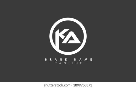 Alphabet letters Initial Monogram Logo KA, AK, K und A, Alphabet Letters KA minimalistisches Logo-Design in einer einfachen, aber eleganten Schriftart, Einzigartige moderne, minimalistische, kreative und runde Modemarken