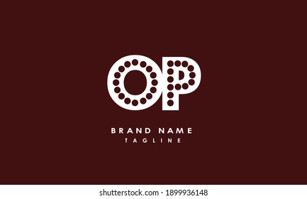 Alphabet letters Initials Monogram logo OP, PO, O and P