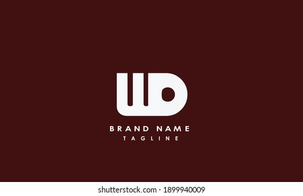 Alphabet letters Initials Monogram logo UD, DU, U and D