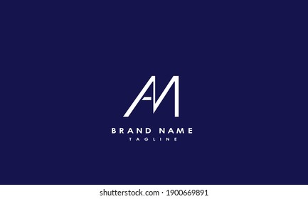 Alphabet letters Initials Monogram logo AM, MA, A and M