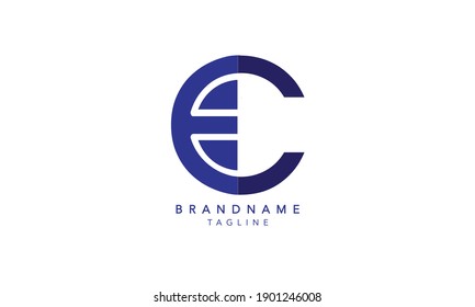 Alphabet letters Initial Monogram Logo EC, EC INITIAL, EC Letter , E und C