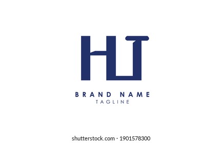 Alphabet letters Initials Monogram Logo HT, TH, H und T, Alphabet Letters HT minimalistisches Logo-Design in einer einfachen, aber eleganten Schriftart, Einzigartige moderne, minimalistische, kreative, runde Modemarken