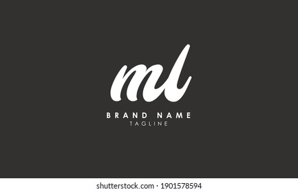 Letras alfabéticas Iniciales Logotipo Monograma ML, LM, M y L, Letras Alfabetizadas ML diseño de logotipo minimalista en un tipo de letra simple pero elegante, Marcas de moda circulares únicas creativas y modernas