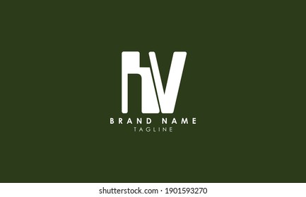 Alphabet letters Initials Monogram logo HV, VH, H and V, Alphabet Letters HV minimalist logo design in a simple yet elegant font, Unique modern creative minimal circular shaped fashion brands