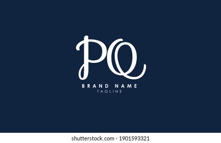 Alphabet letters Initials Monogram logo PQ, QP, P and Q, Alphabet Letters PQ minimalist logo design in a simple yet elegant font, Unique modern creative minimal circular shaped fashion brands