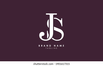 Alphabet letters Initials Monogram logo JS, SJ, J and S, Alphabet Letters JS minimalist logo design in a simple yet elegant font, Unique modern creative minimal circular shaped fashion brands