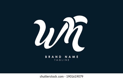 Alphabet letters Initials Monogram logo WH, HW, W and H, Alphabet Letters WH minimalist logo design in a simple yet elegant font, Unique modern creative minimal circular shaped fashion brands