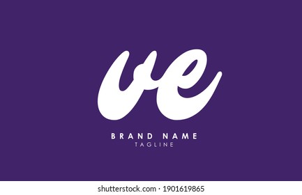 Alphabet letters Initials Monogram logo VE, EV, V and E, Alphabet Letters VE minimalist logo design in a simple yet elegant font, Unique modern creative minimal circular shaped fashion brands