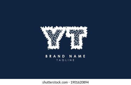 Alphabet letters Initials Monogram logo YT, TY, Y and T, Alphabet Letters YT minimalist logo design in a simple yet elegant font, Unique modern creative minimal circular shaped fashion brands