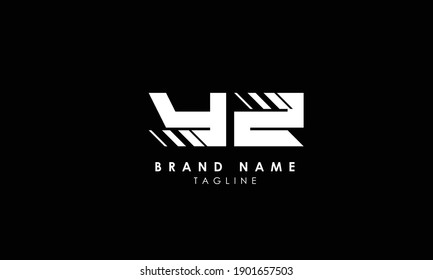 Alphabet letters Initials Monogram logo YZ, ZY, Y and Z, Alphabet Letters YZ minimalist logo design in a simple yet elegant font, Unique modern creative minimal circular shaped fashion brands