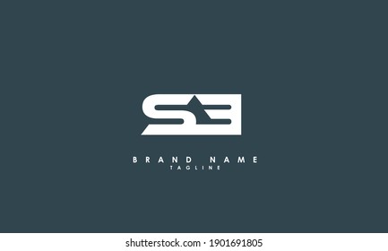 Alphabet letters Initials Monogram logo SB, BS, S and B