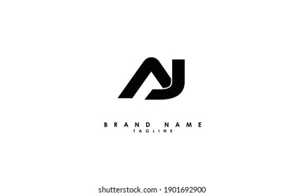 Letras alfabéticas Iniciales Logotipo Monograma AJ, JA, A y J