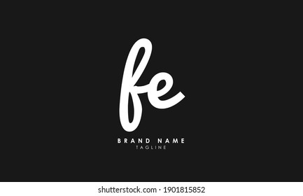Alphabet letters Initials Monogram logo FE, EF, F and E, Alphabet Letters FE minimalist logo design in a simple yet elegant font, Unique modern creative minimal circular shaped fashion brands