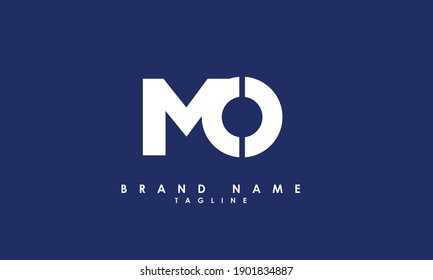 Letras alfabéticas Iniciales Logotipo Monograma MO, OM, M y O