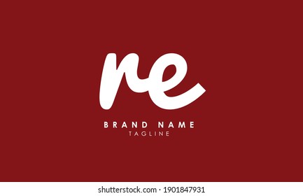 Alphabet letters Initials Monogram logo RE, ER, R and E, Alphabet Letters RE minimalist logo design in a simple yet elegant font, Unique modern creative minimal circular shaped fashion brands
