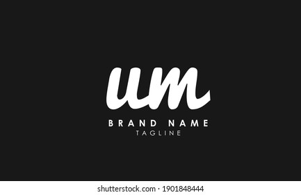 Alphabet letters Initials Monogram logo UM, MU, U and M, Alphabet Letters UM minimalist logo design in a simple yet elegant font, Unique modern creative minimal circular shaped fashion brands