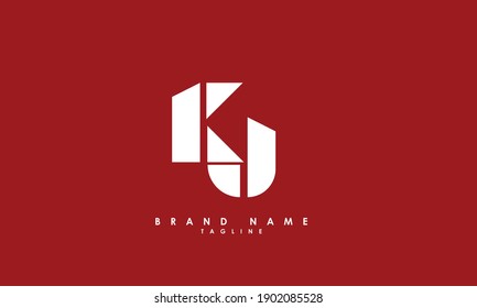 Alphabet letters Initials Monogram logo KU, UK, K and U