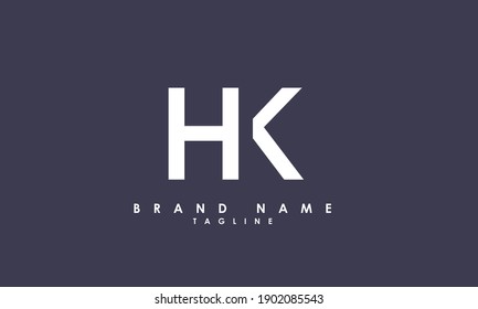 Letras alfabéticas Logotipo inicial Monograma HK, KH, H y K