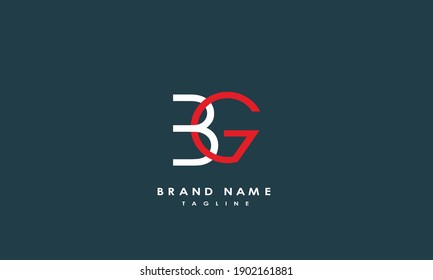 
Alphabet letters Initials Monogram logo BG, GB, B and G
