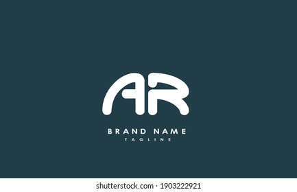 Alphabet letters Initials Monogram logo AR, RA, A and R