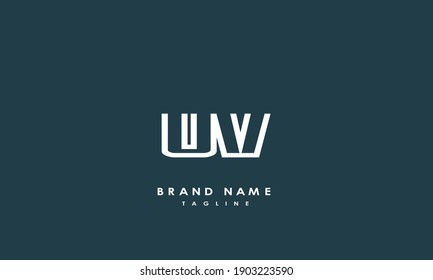 Alphabet letters Initials Monogram logo UV, VU, U and V